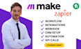 setup make com automation, make scenario, integromat, automation expert, zapier