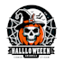 design abstract halloween logo with satisfaction guarantee