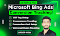 setup microsoft bing ads uet tag, ga4, ecommerce conversion goal tracking by GTM