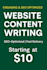 write homepage, about us, and services page content