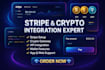 integrate stripe and crypto gateway with secure API app integrations