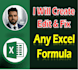create and fix any excel formula