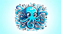 make octopus water style mascot logo with satisfaction guaranteed
