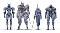 do anime style mecha robot illustrations