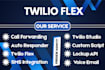 build twilio flex contact center, IVR, studio SMS chatbot