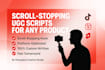 write scroll stopping ugc ad scripts for tiktok, reels, and product videos