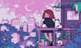 create pixel art animation lofi looping background animated gif