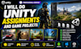 develop unity 2d and 3d game projects and assignments