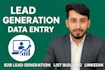 provide lead generation and data entry service
