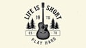 design awesome forest guitar logo