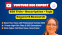 optimize your youtube SEO title, description, tags