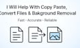 do copy paste, file conversion, and background removal