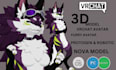 create vrchat avatars furry protogen, robotic and nova model avatar