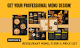 design modern editable restaurant food menu