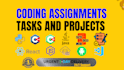 do coding projects and assignments in python, cpp, c, java, rust, julia, r, lua