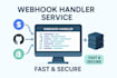 create a secure, fast webhook handler in node js, python, js for apis