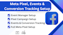 set up meta pixel, events tracking and fix conversion issues