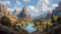 design a conceptual fantasy landscape