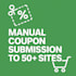 manually submit your coupon codes to popular coupon sites