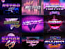 design a retro 80s synthwave 3d logo creations