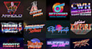 custom 80s style 3d chrome and synthwave logo design