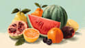draw food, drink, fruit, vegetables illustration