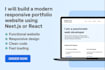 build a professional portfolio website using react or next js