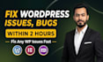 fix wordpress website errors, bugs, issues and debug