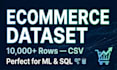 provide a clean ecommerce dataset for ml, sql, dashboard and analysis