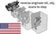 reverse engineer stl, obj, scans to step