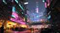 design cyberpunk futuristic city art