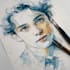 draw watercolor portrait illustration