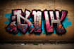 manually design graffiti street art canvas