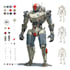 draw mecha robot character sheet design