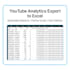 extract full youtube channel analytics into excel with insights