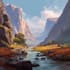 paint professional landscape concept art in painterly style