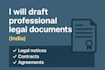 draft professional legal documents notices and agreements