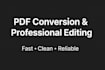 convert, merge, split and professionally edit your PDF files