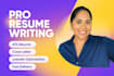 write a professional resume, CV, cover letter, and polish your linkedin profile