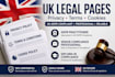 create legal pages for your UK website including privacy and terms