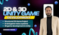 develop 3d game, unity game project, interactive game environment