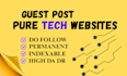 do guest post on pure tech sites with high da
