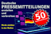 write a german press release and distribute it on 50 portals