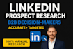 do sales prospect research and linkedin account targeting