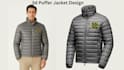 design 3d puffer jacket varsity jacket bomber jacket model render with animation