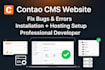 build contao cms website design fix contao cms bugs issues hosting installation