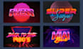 create 80s vintage chrome design with a futuristic 80s logo