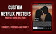 design a personalized netflix cover poster unique gift