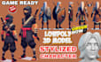 create stylized 3d low poly character model and rigging for game and animation