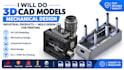 do 3d cad models, mechanical design industrial products mold design for printing